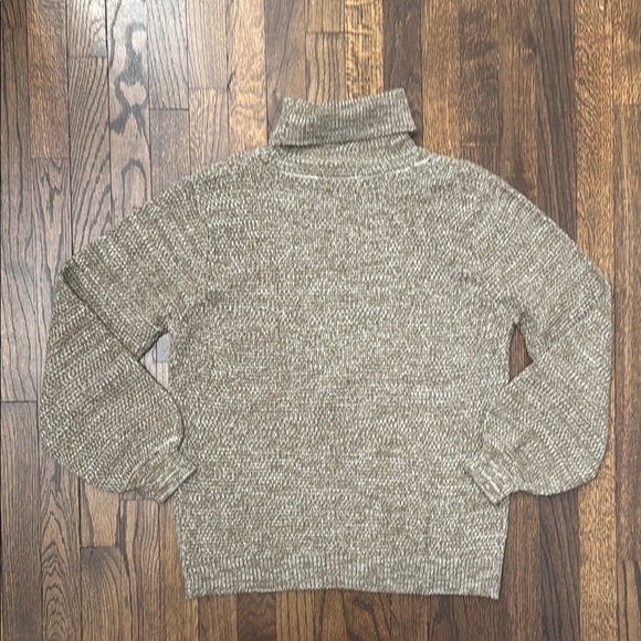 Zenana Outfitters Tan and Brown Turtleneck Sweater - Picture 4 of 4